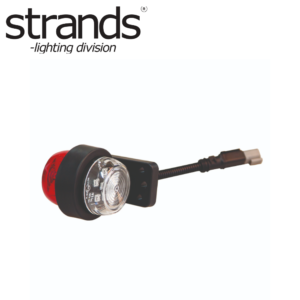Strands komplett kort gummiarm vit-röd LED