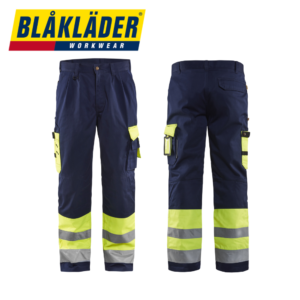 Blåkläder - Varselbyxa Utan Spikfickor KL1 Gul/Marinblå