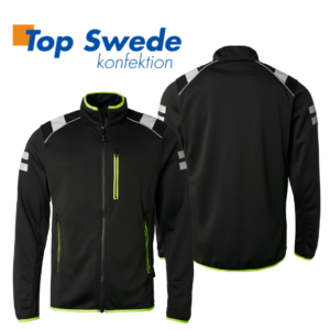Top Swede - Tröja 124 med hel zip svart/gul