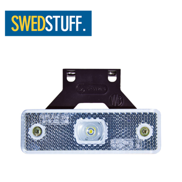 Swedstuff Vitt positionsljus reflex/LED och fäste