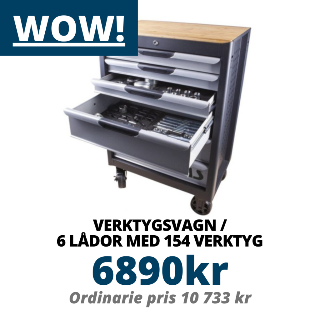 Robust verktygsvagn – 6 Lådor & 154 Verktyg