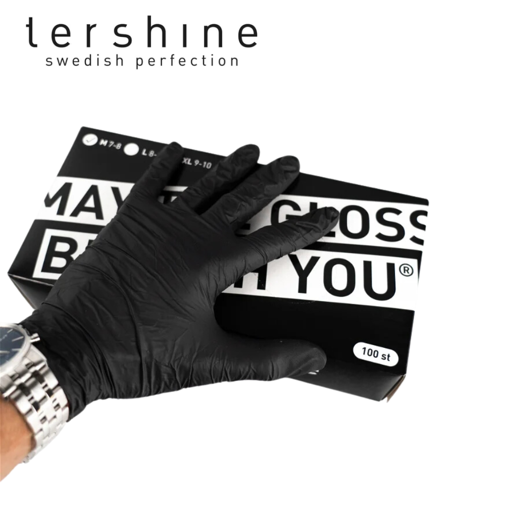 Tershine - Svarta nitrilhandskar 100 pack