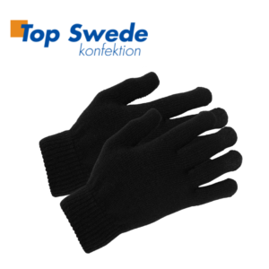 Top Swede - Stickade handskar med gummi dots stl. 10