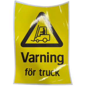 Självhäftande dekal varning för truck