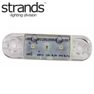 Strands - Sidomarkering med klart glas 3-LED