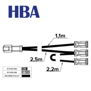HBA - ADR-kablage med 2-polig DT-kontakt