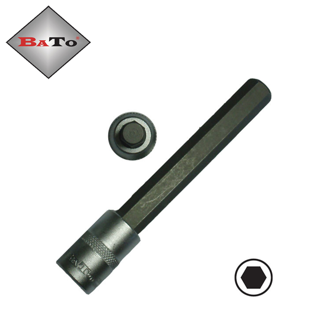 BaTo - Lång stifthylsa 1/2" x 8mm, 6 kant