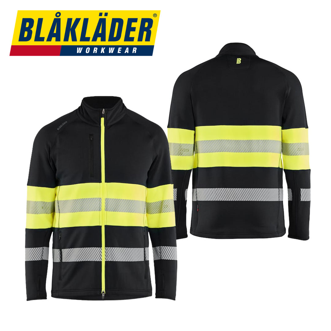 Blåkläder - Svart fleecetröja med varsel