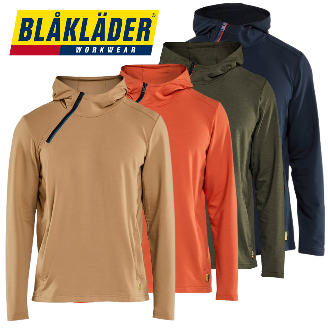 Blåkläder - Snygg huvtröja med half zip